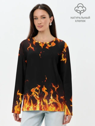 Лонгслив женский. Хлопок / FIRE | ОГОНЬ