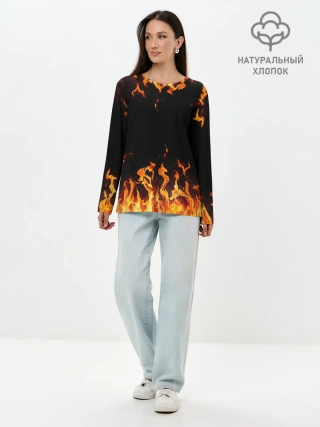 Лонгслив женский. Хлопок / FIRE | ОГОНЬ
