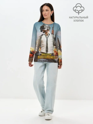 Лонгслив женский. Хлопок / PUBG