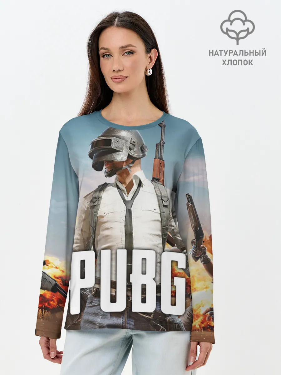 Лонгслив женский. Хлопок / PUBG