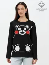 Лонгслив женский. Хлопок / Kumamon сидит