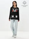 Лонгслив женский. Хлопок / Kumamon сидит