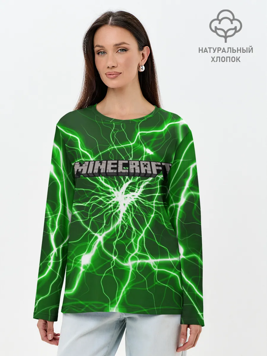 Лонгслив женский. Хлопок / MINECRAFT
