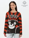 Лонгслив женский. Хлопок / Kumamon довольный