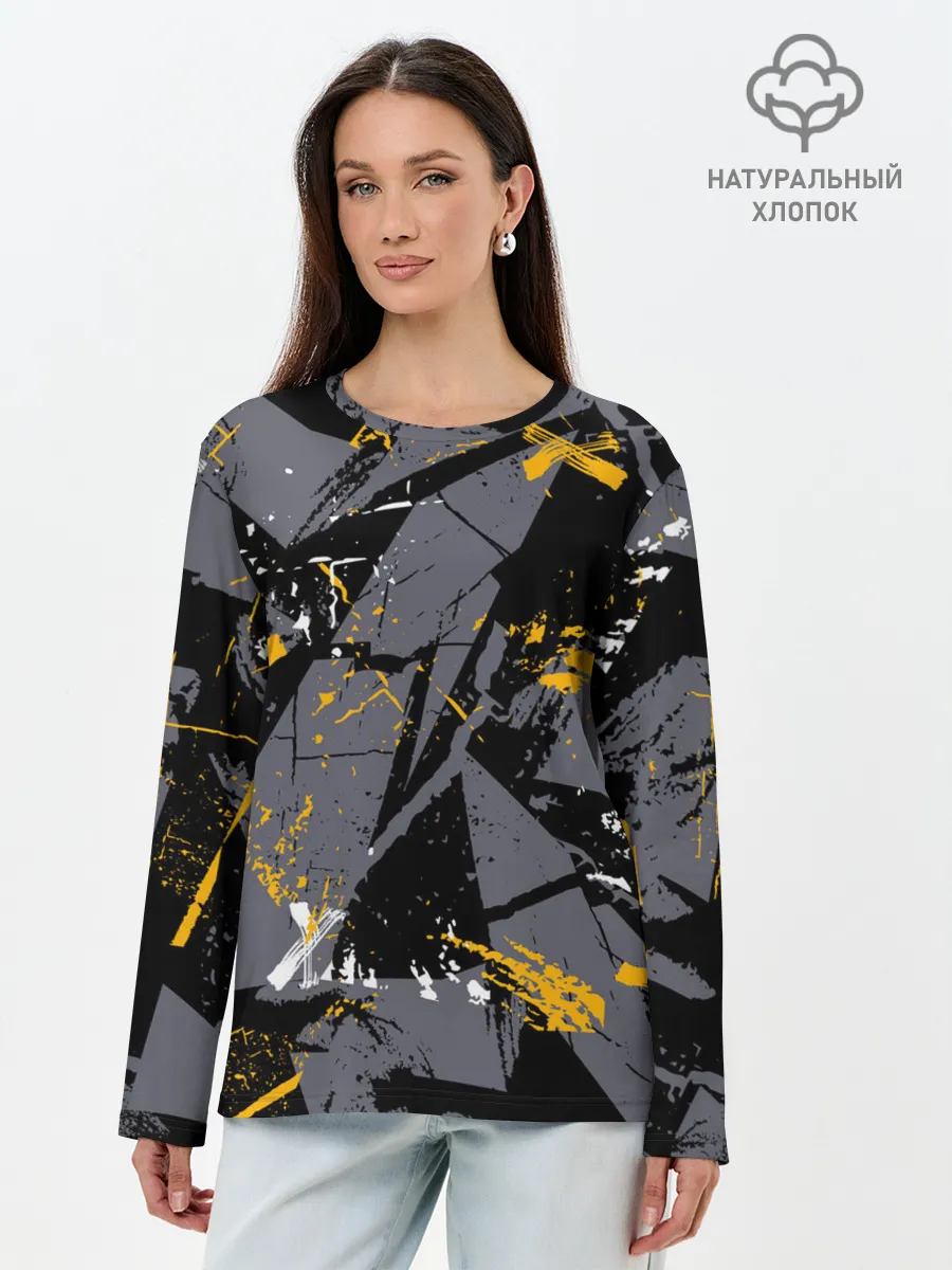 Лонгслив женский. Хлопок / Спортивный стиль