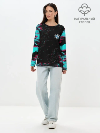 Лонгслив женский. Хлопок / BMW