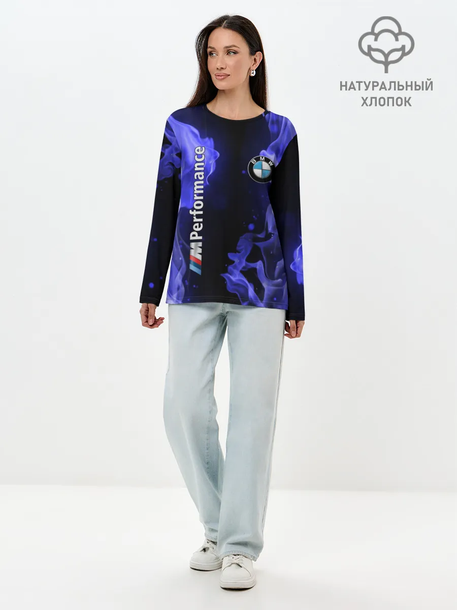Лонгслив женский. Хлопок / BMW
