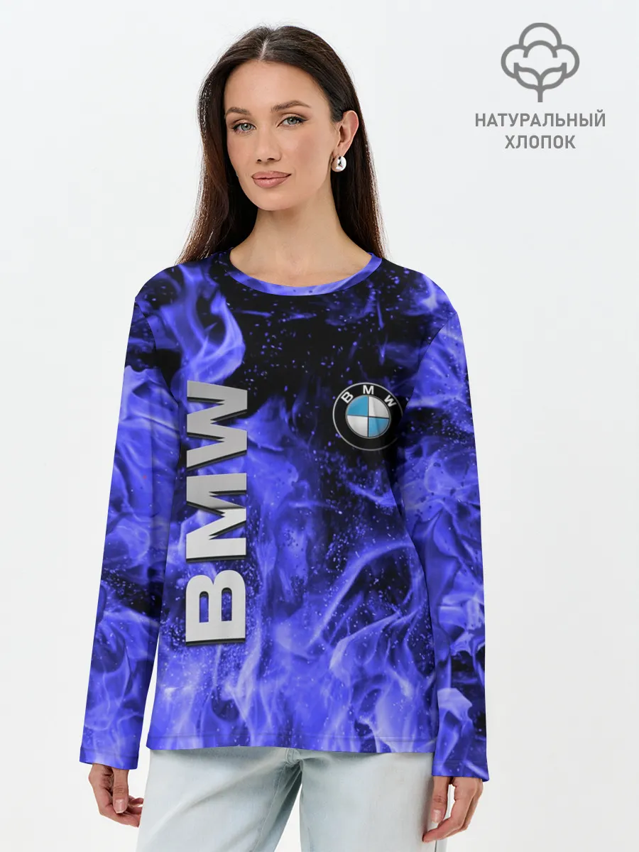 Лонгслив женский. Хлопок / BMW