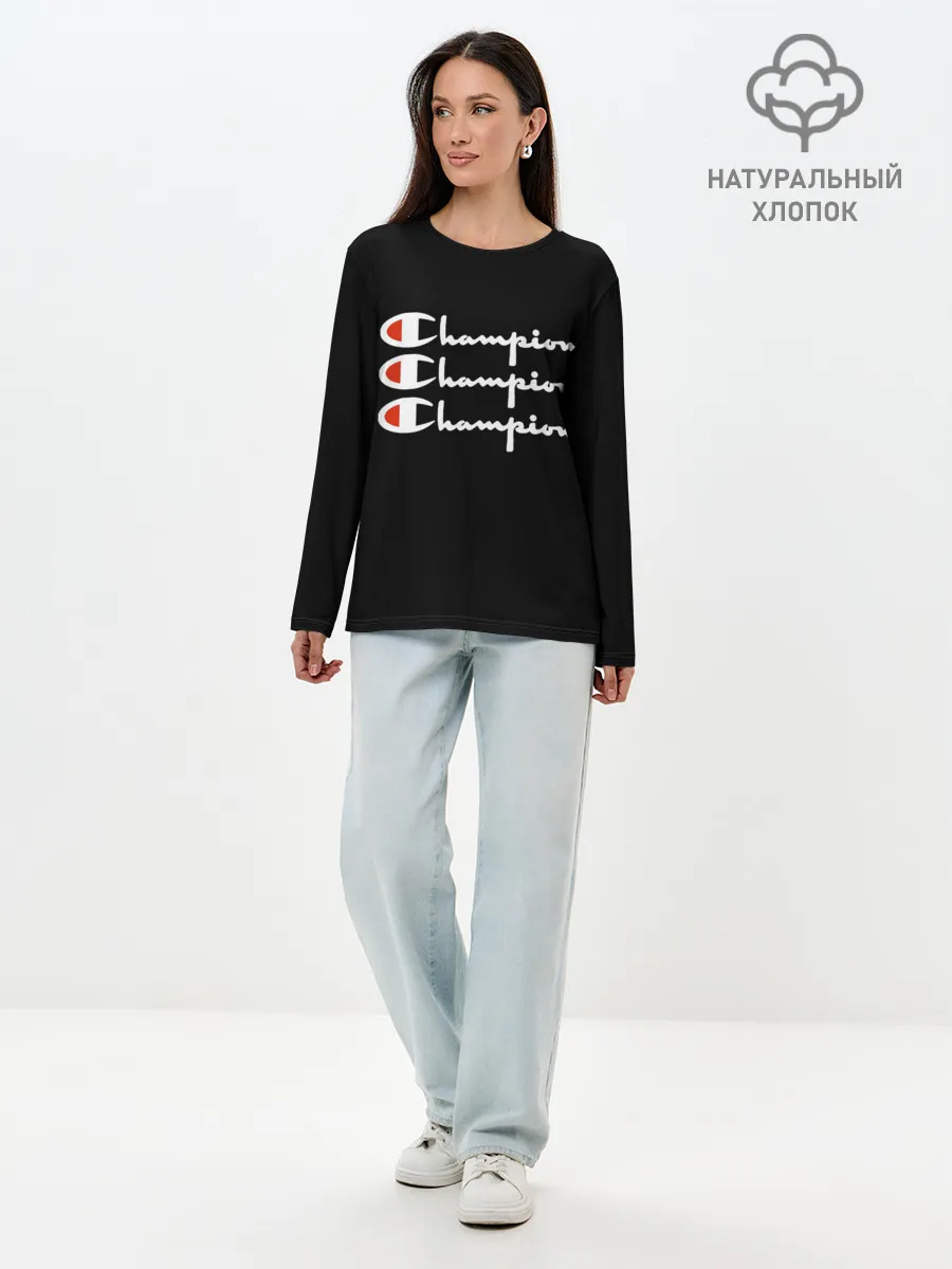 Лонгслив женский. Хлопок / Champion X3