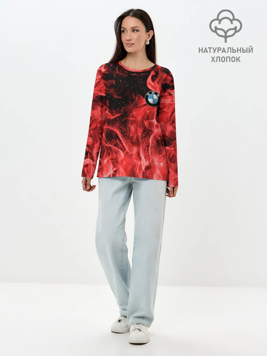 Лонгслив женский. Хлопок / BMW