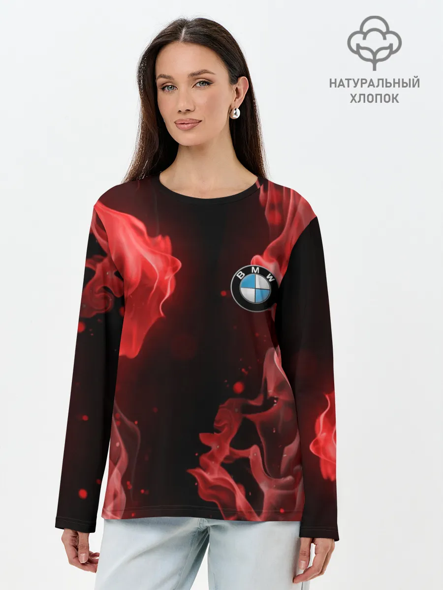 Лонгслив женский. Хлопок / BMW
