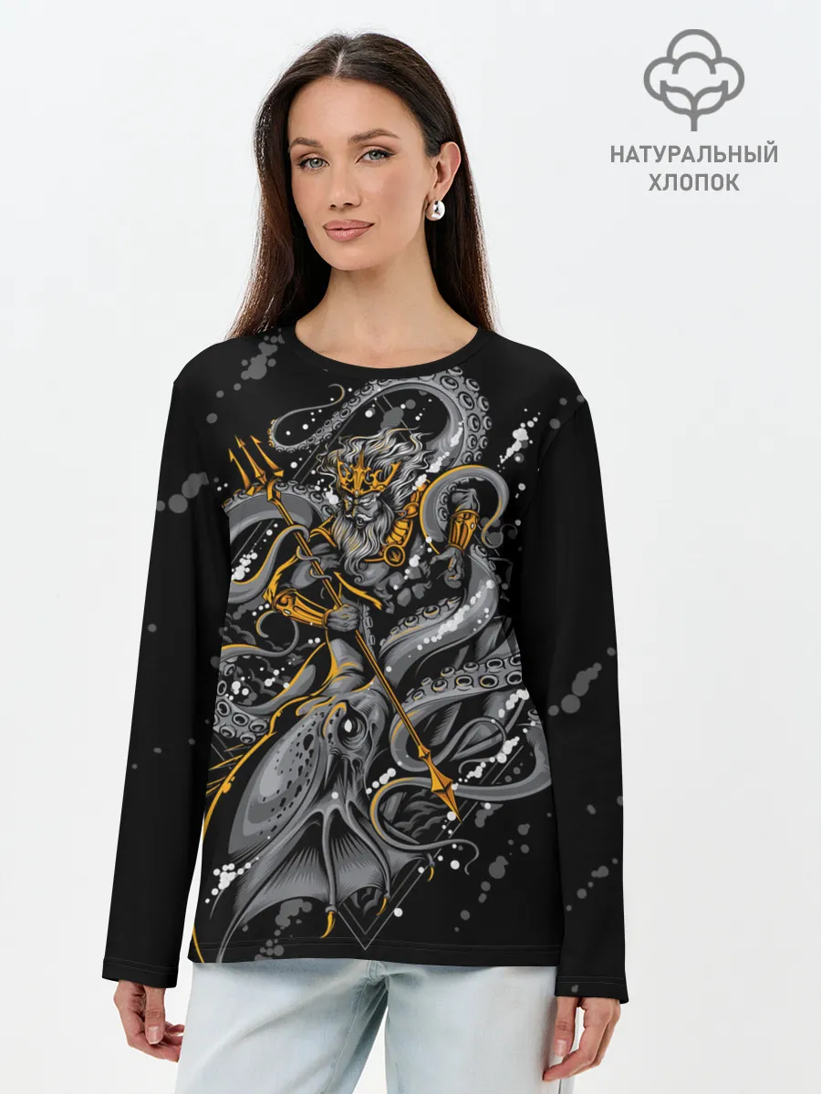 Лонгслив женский. Хлопок / Сражение Зевса