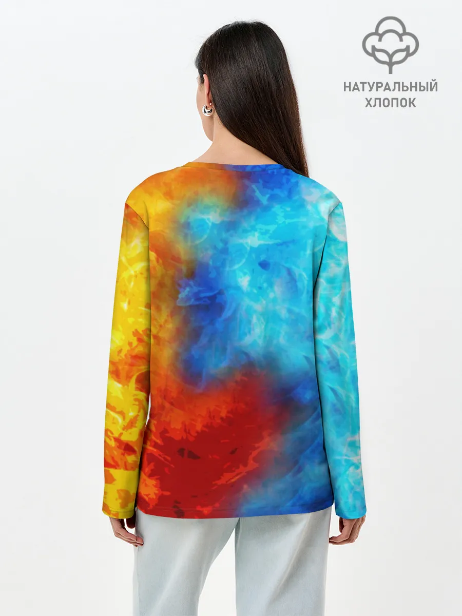 Лонгслив женский. Хлопок / Sans | Огни