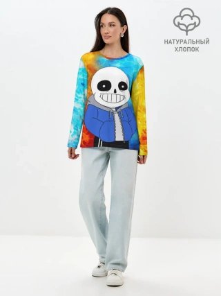 Лонгслив женский. Хлопок / Sans | Огни