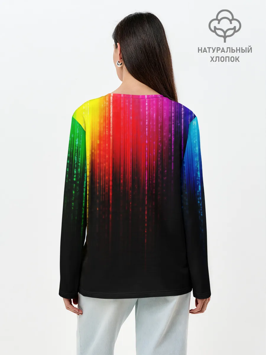 Лонгслив женский. Хлопок / КРАСКИ ГРАДИЕНТ