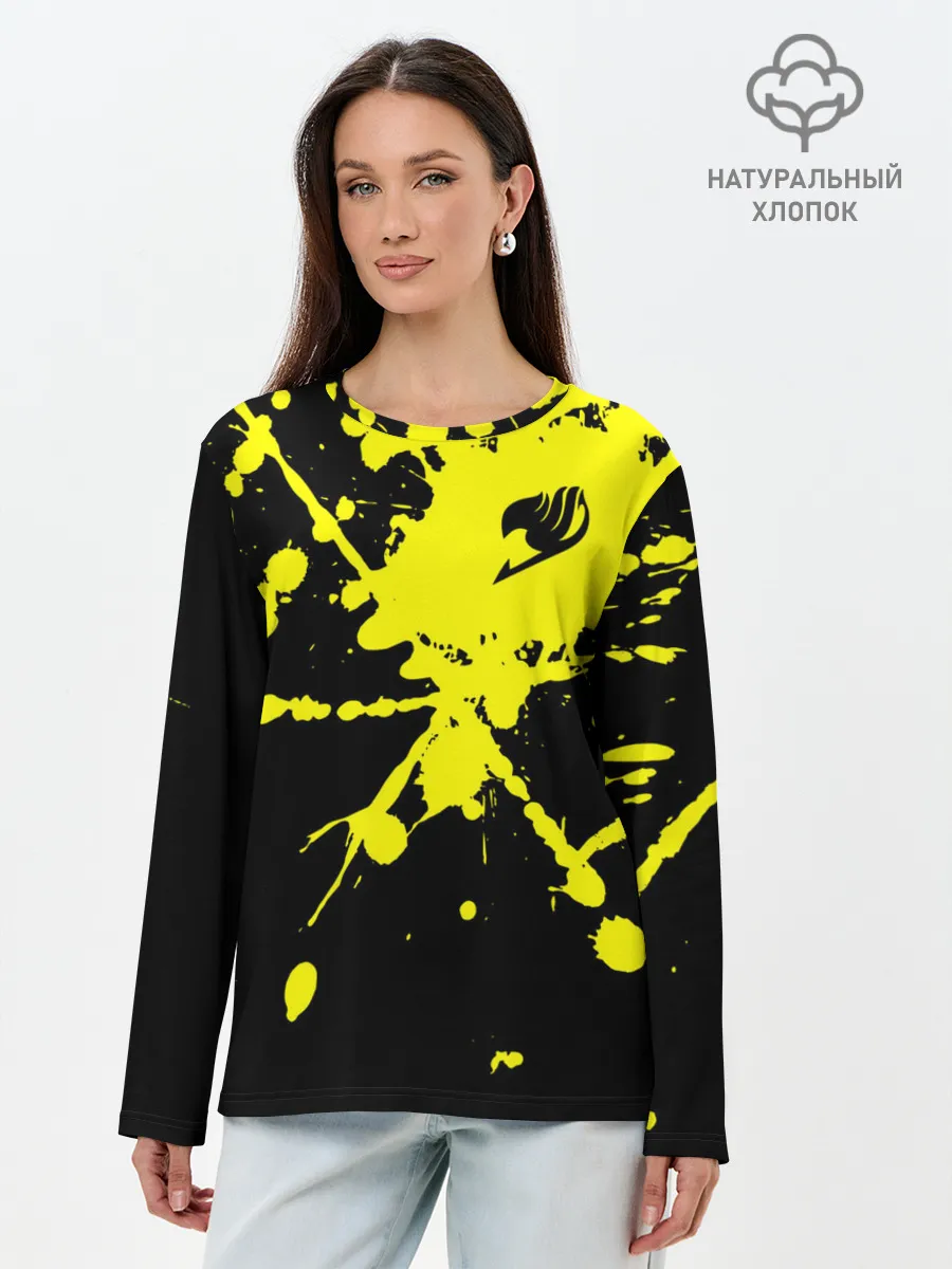 Лонгслив женский. Хлопок / Хвост Феи желтые брызги