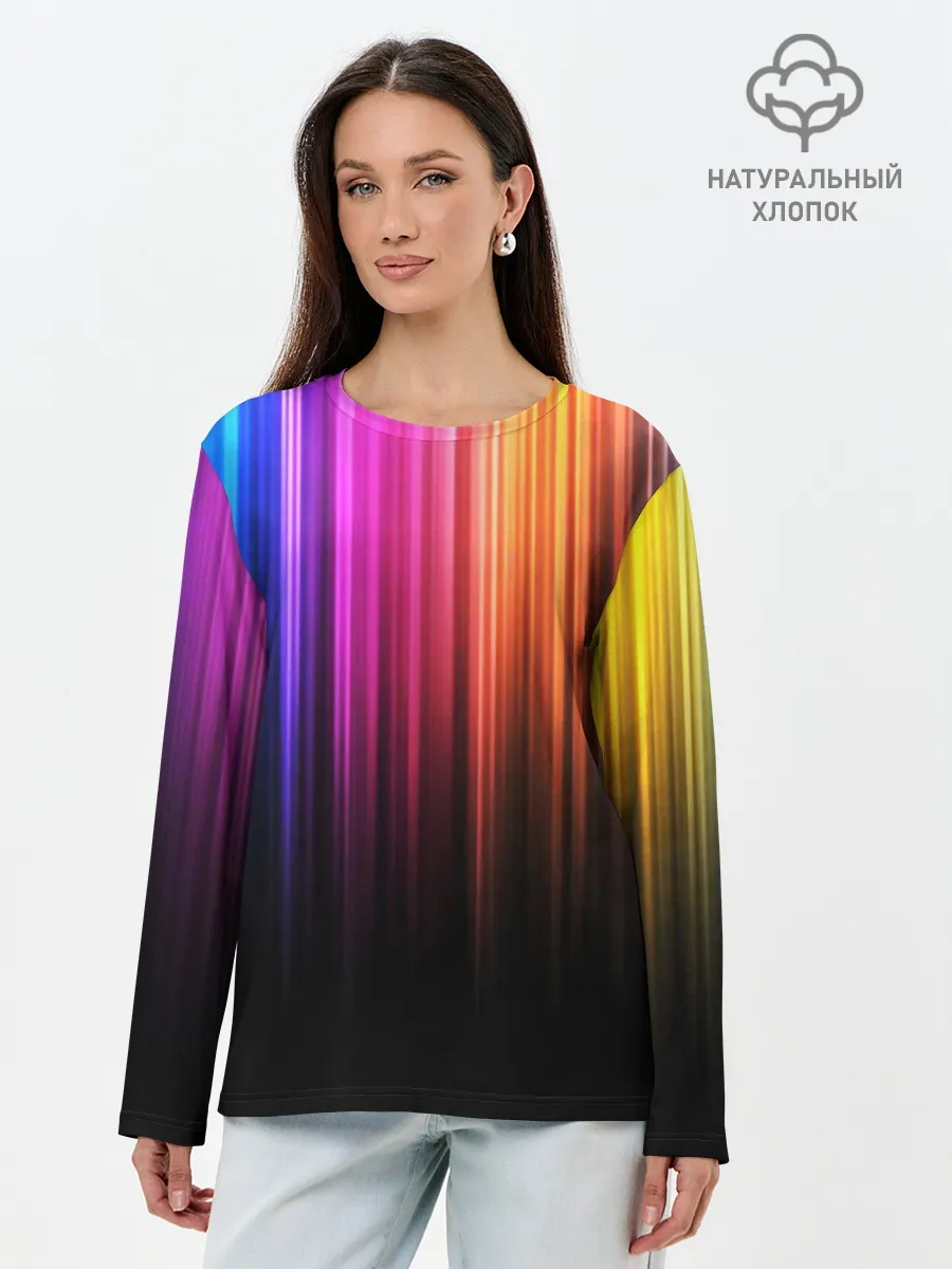 Лонгслив женский. Хлопок / НЕОНОВЫЙ ЦВЕТ