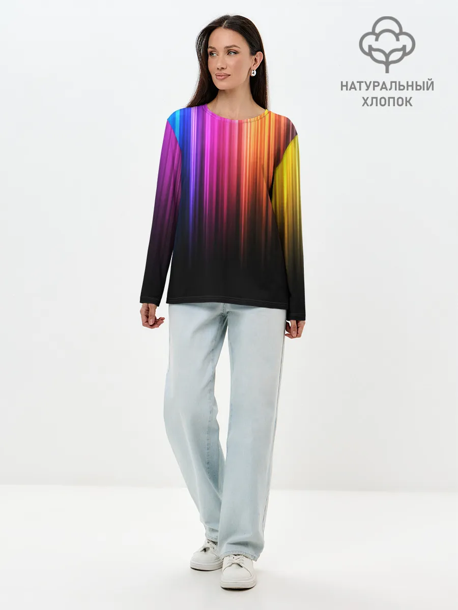 Лонгслив женский. Хлопок / НЕОНОВЫЙ ЦВЕТ