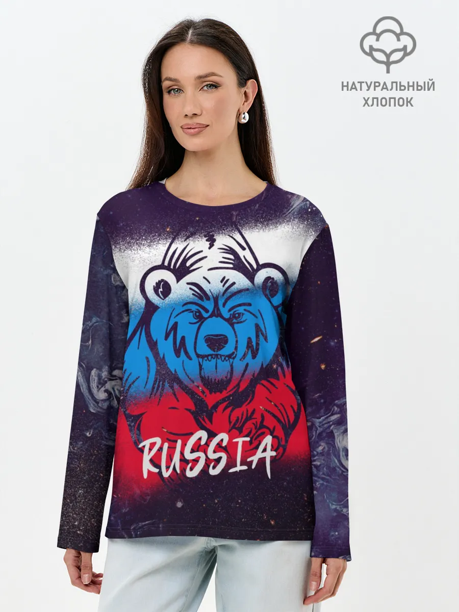 Лонгслив женский. Хлопок / Russia Bear