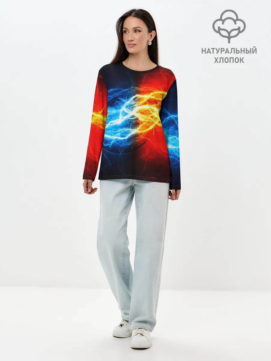 Лонгслив женский. Хлопок / БИТВА МОЛНИЙ