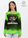 Лонгслив женский. Хлопок / Minecraft 1