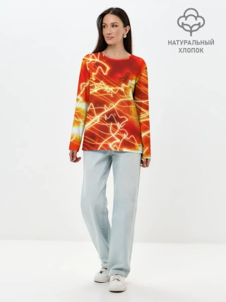 Лонгслив женский. Хлопок / ОГНЕННАЯ МОЛНИЯ