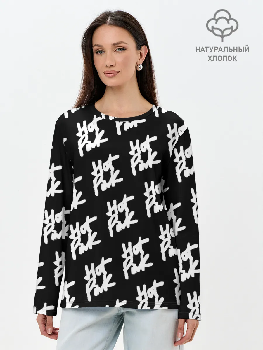 Лонгслив женский. Хлопок / HOT PINK