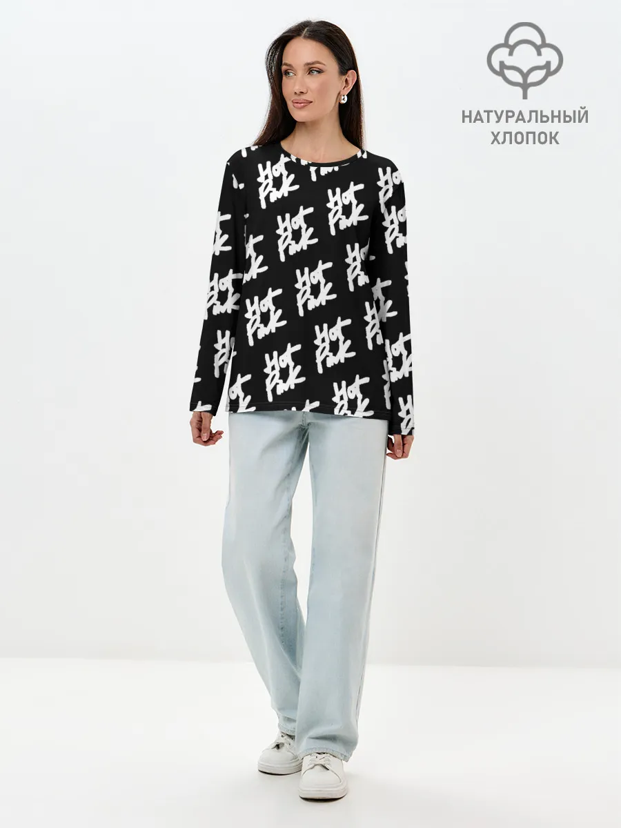 Лонгслив женский. Хлопок / HOT PINK