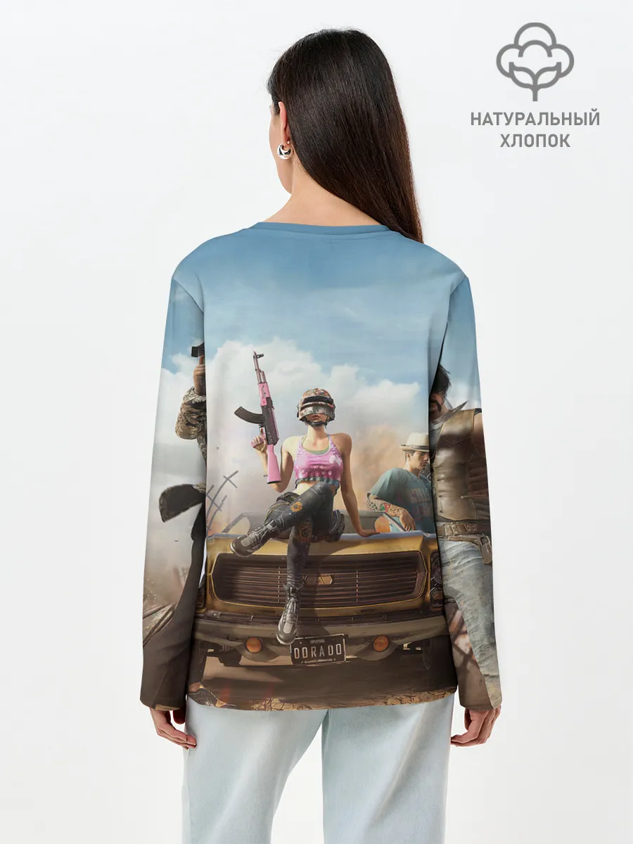 Лонгслив женский. Хлопок / PUBG team up
