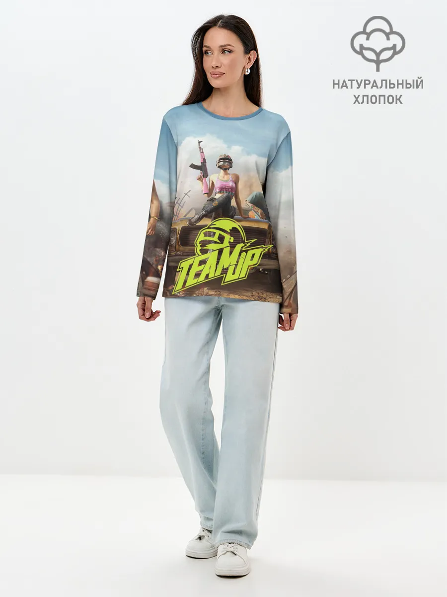 Лонгслив женский. Хлопок / PUBG team up