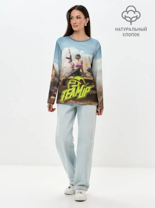 Лонгслив женский. Хлопок / PUBG team up