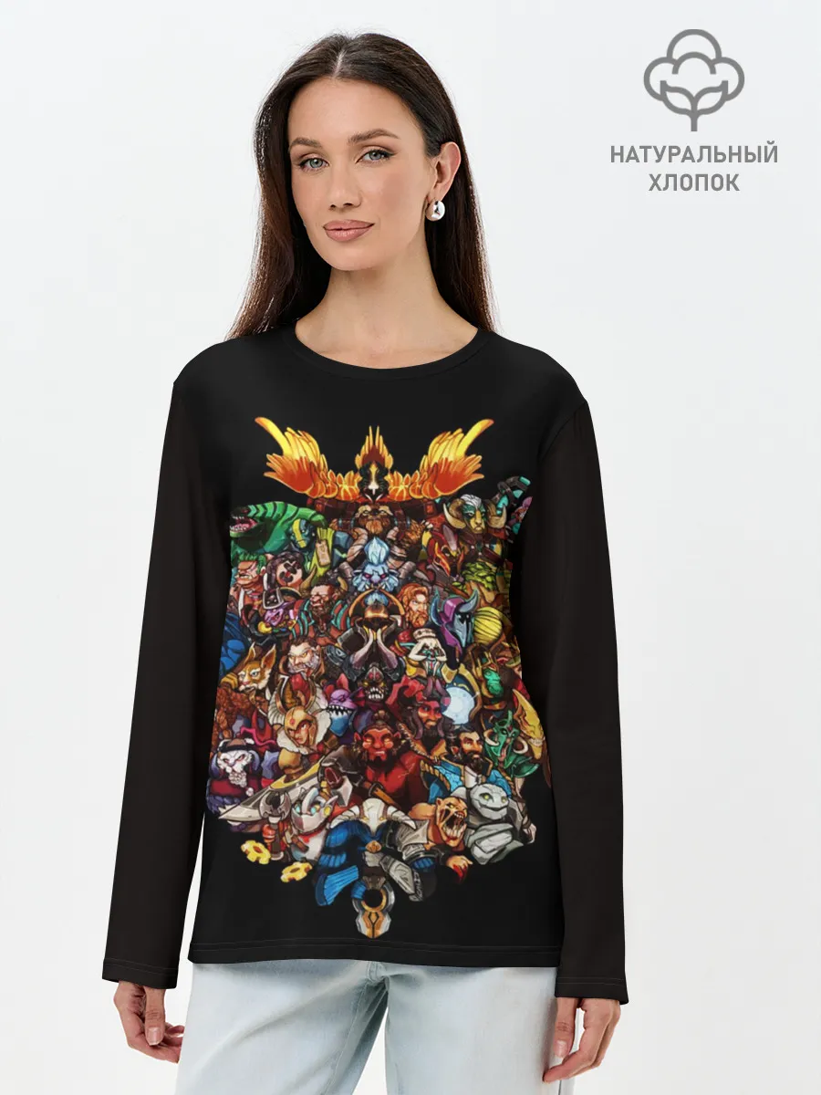 Лонгслив женский. Хлопок / Все герои | Dota 2