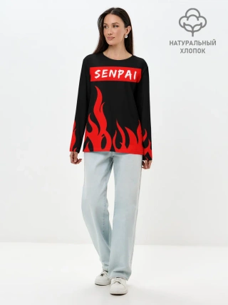 Лонгслив женский. Хлопок / SENPAI