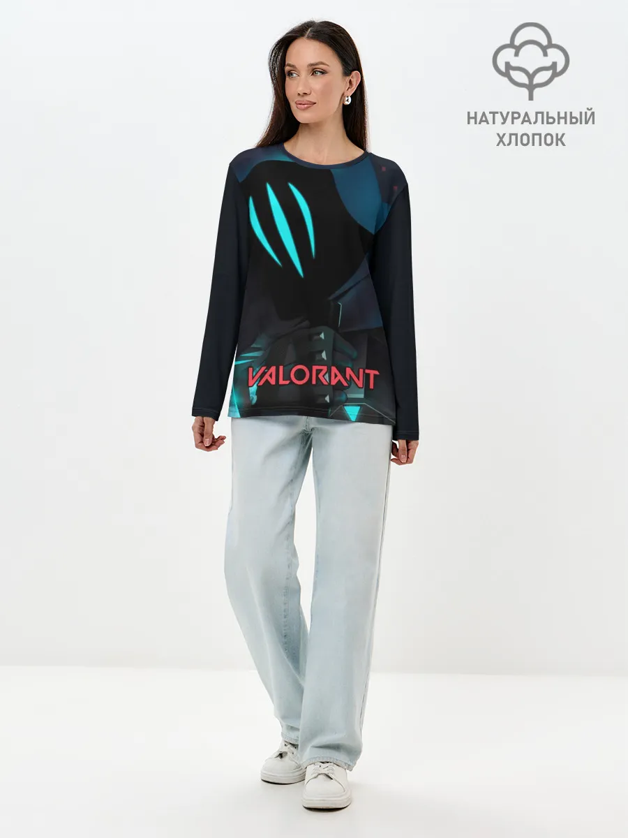Лонгслив женский. Хлопок / VALORANT OMEN