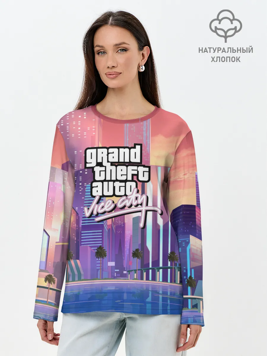 Лонгслив женский. Хлопок / Vice city