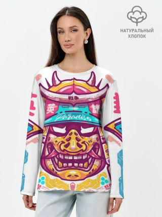 Лонгслив женский. Хлопок / Светлый самурай