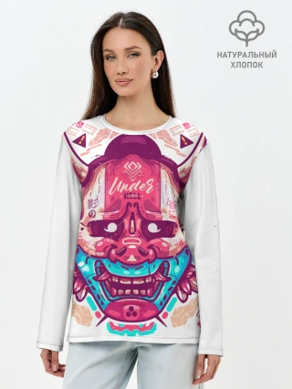 Лонгслив женский. Хлопок / Маска Ханья светлая