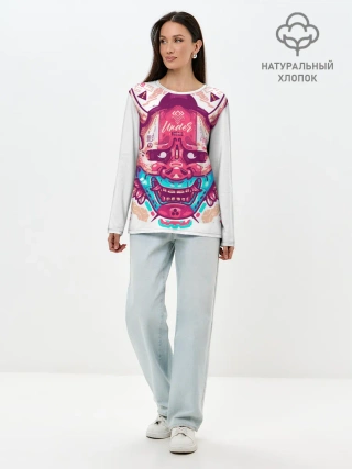 Лонгслив женский. Хлопок / Маска Ханья светлая
