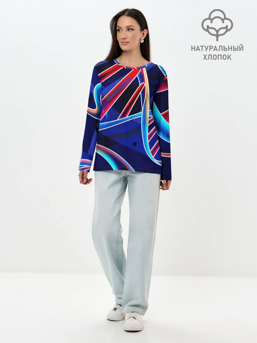 Лонгслив женский. Хлопок / ДНК