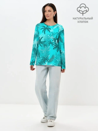 Лонгслив женский. Хлопок / НЕОНОВЫЕ ПАЛЬМЫ