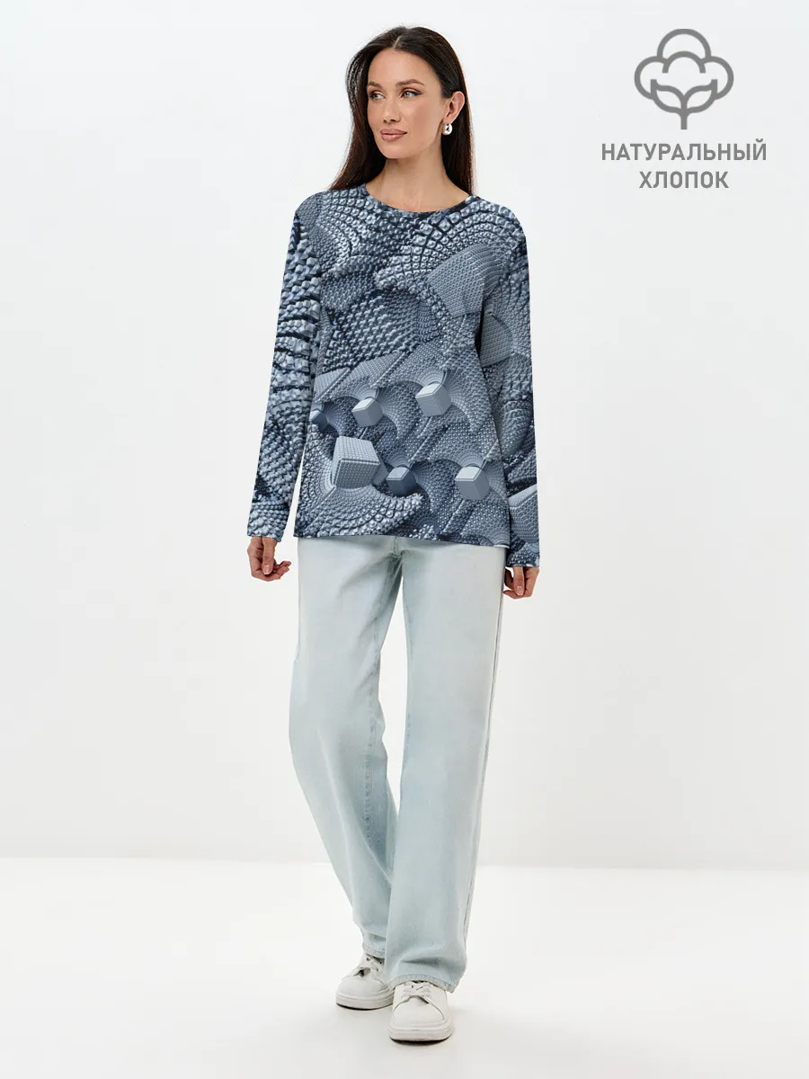 Лонгслив женский. Хлопок / GREY