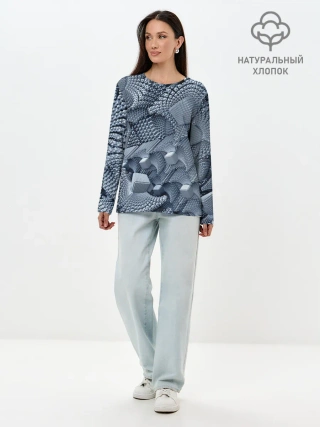 Лонгслив женский. Хлопок / GREY