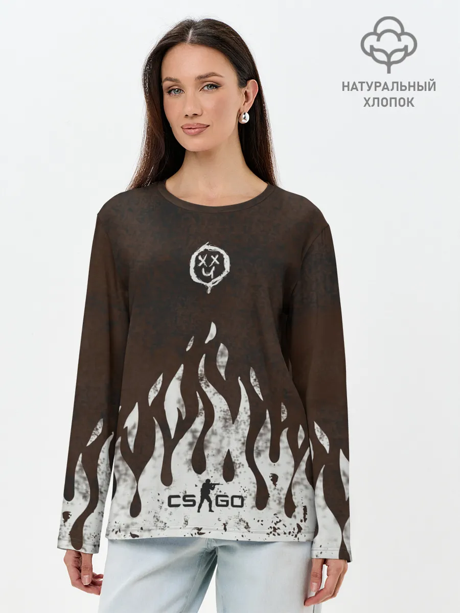 Лонгслив женский. Хлопок / cs:go - Оксидное пламя