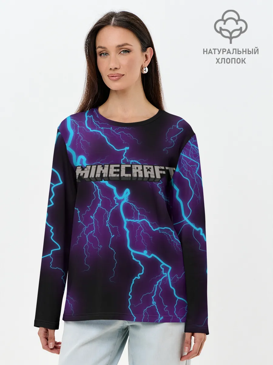 Лонгслив женский. Хлопок / MINECRAFT
