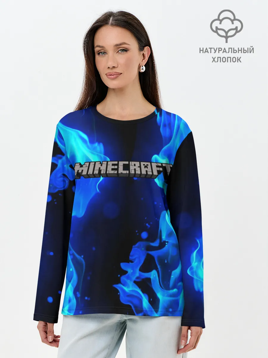 Лонгслив женский. Хлопок / MINECRAFT