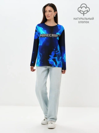 Лонгслив женский. Хлопок / MINECRAFT