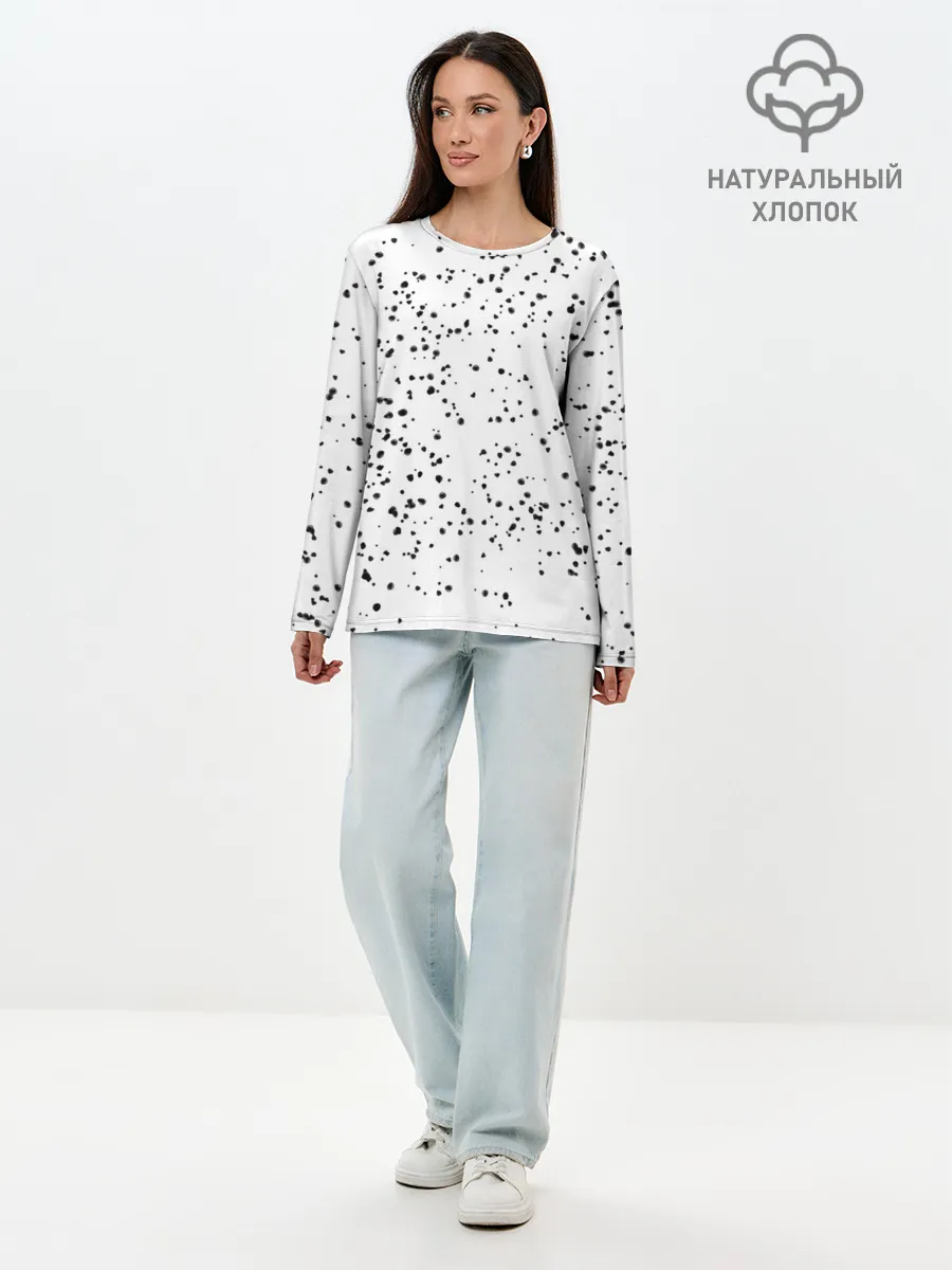 Лонгслив женский. Хлопок / Точки