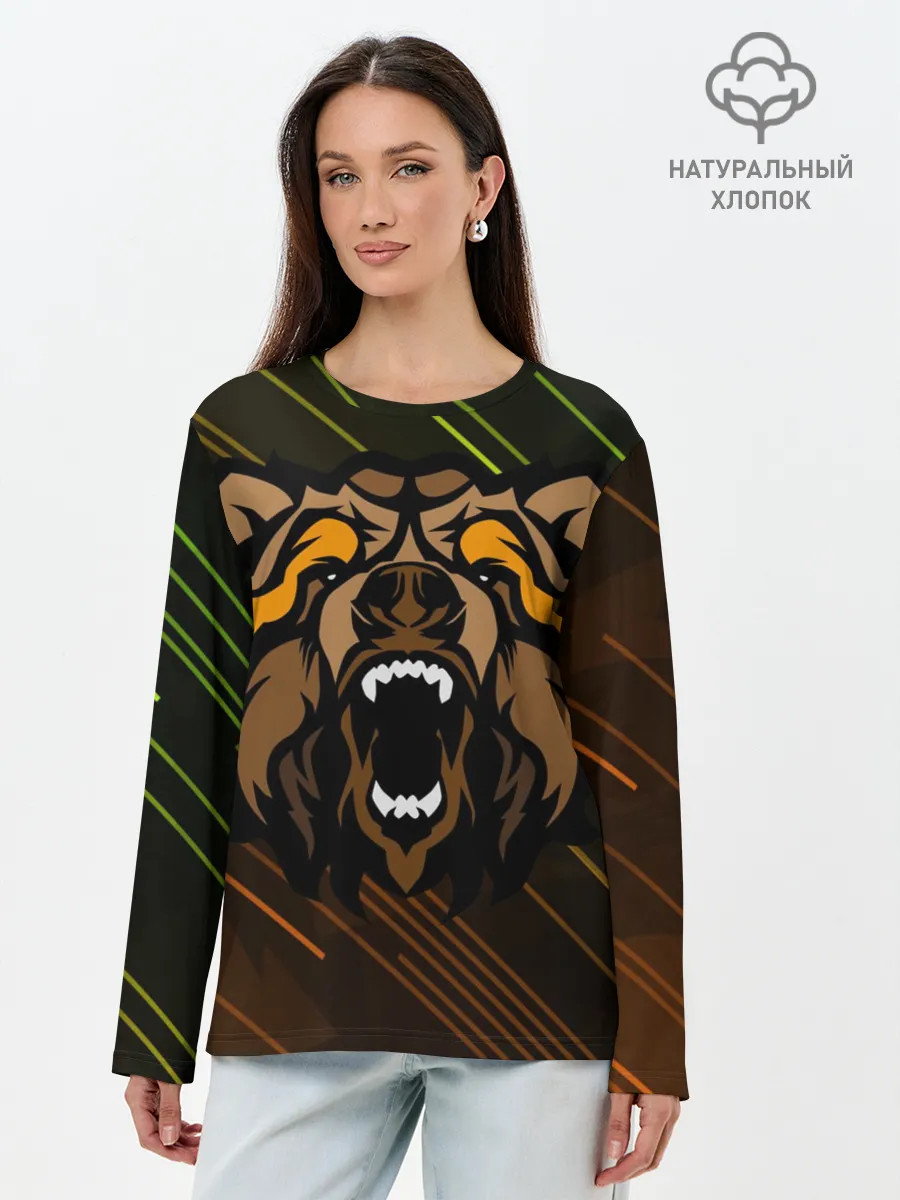Лонгслив женский. Хлопок / Angry Bear