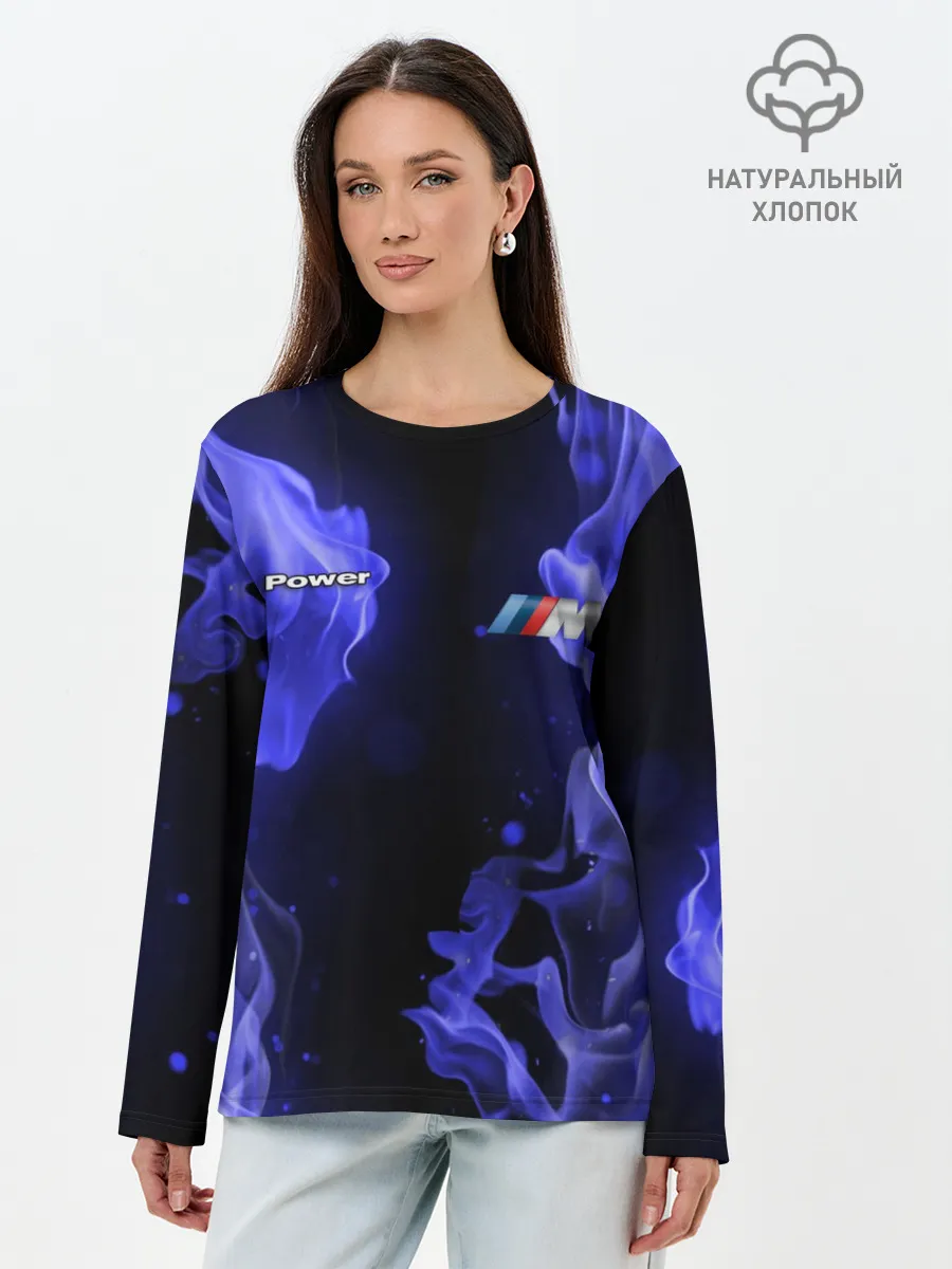 Лонгслив женский. Хлопок / BMW FIRE