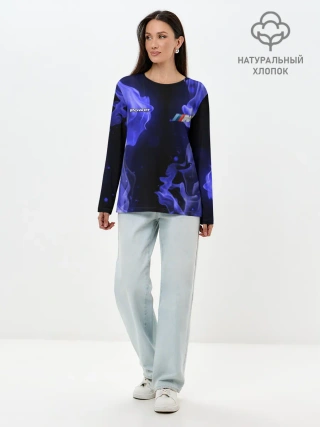 Лонгслив женский. Хлопок / BMW FIRE